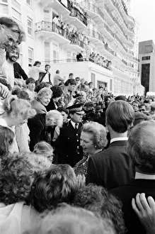 Prime Minister Margaret Thatcher returns to the Grand Hotel in Brighton Prime Minister Margaret Thatcher returns to the Grand Hotel in Brighton