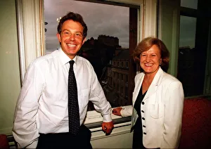 Prime Minister Tony Blair in Edinburgh September 1997 and Elizabeth Smith wife of Prime Minister Tony Blair in Edinburgh September 1997 and Elizabeth Smith wife of