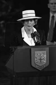 Prime Minster Margaret Thatcher delivers a speech at Guildhall, London. 3rd June 1988 Prime Minster Margaret Thatcher delivers a speech at Guildhall, London. 3rd June 1988