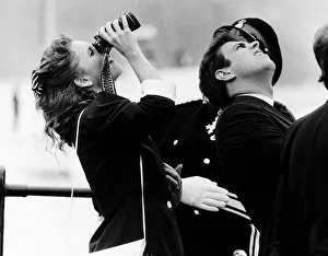 Prince Andrew and his fiancee Sarah Ferguson watching the annual Schneider Trophy Air Prince Andrew and his fiancee Sarah Ferguson watching the annual Schneider Trophy Air