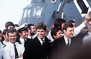 Prince Andrew on HMS Invincible returns home 1982 after Falklands war serivce Prince Andrew on HMS Invincible returns home 1982 after Falklands war serivce