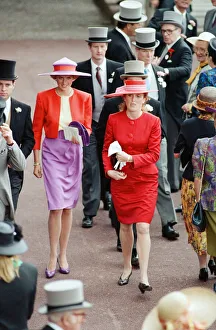 Prince Andrew, Princess Diana and Sarah Ferguson, the Duchess of York attend the first Prince Andrew, Princess Diana and Sarah Ferguson, the Duchess of York attend the first