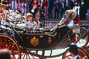 Prince Andrew and Sarah Ferguson seen here leaving Buckingham Palace for their Honeymoon Prince Andrew and Sarah Ferguson seen here leaving Buckingham Palace for their Honeymoon
