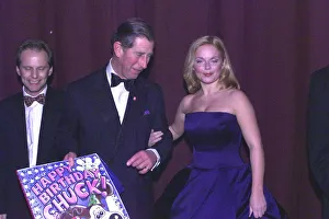 Prince Charles on 50th Birthday admiring Geri Halliwell in her low cut ballgown October Prince Charles on 50th Birthday admiring Geri Halliwell in her low cut ballgown October