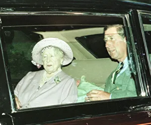 Prince Charles accompanied by the Queen Mother arriving at Crathie Church Prince Charles accompanied by the Queen Mother arriving at Crathie Church