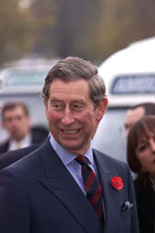 Prince Charles arrives in Bulgaria for overseas visit, November 1998 Wearing poppy Prince Charles arrives in Bulgaria for overseas visit, November 1998 Wearing poppy
