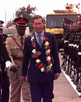 Prince Charles arrives in Swaziland in Africa, October 1997 Prince Charles arrives in Swaziland in Africa, October 1997