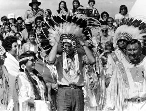 Prince Charles attending a Blackfoot Indian tribal ceremony Calgary Canada to commemorate Prince Charles attending a Blackfoot Indian tribal ceremony Calgary Canada to commemorate