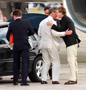 Prince Charles August 1998 and Harry leave Heathrow for Athens on one aircraft whilst Prince Charles August 1998 and Harry leave Heathrow for Athens on one aircraft whilst