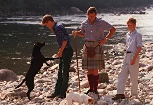 Prince Charles at Balmoral Estate in Scotland with his two sons Prince William (left Prince Charles at Balmoral Estate in Scotland with his two sons Prince William (left