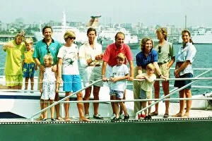 Images Dated 15th August 1990: Prince Charles and Diana, Princess of Wales enjoy a summer holiday in Majorca with their