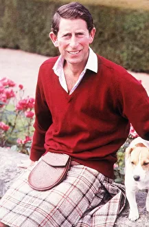 Prince Charles with his dog Tigger August 1988 Prince Charles with his dog Tigger August 1988