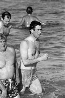 Prince Charles enjoying some time at the beach during his visit to Australia. March 1979 Prince Charles enjoying some time at the beach during his visit to Australia. March 1979