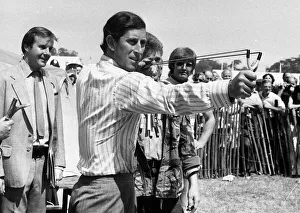 Prince Charles firing a catapult Circa 1982 Prince Charles firing a catapult Circa 1982