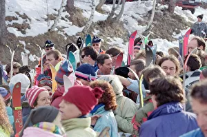 Prince Charles at the foot of a Swiss ski lift above Klosters Prince Charles at the foot of a Swiss ski lift above Klosters
