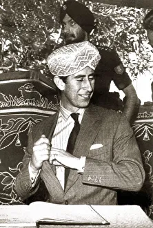 Prince Charles in India 1980 Presented with a golden turban during his tour while Prince Charles in India 1980 Presented with a golden turban during his tour while