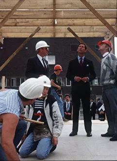 Prince Charles inspects building construction site Edinburgh November 1989 Prince Charles inspects building construction site Edinburgh November 1989