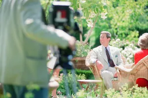 Prince Charles, is interviewed by members of the welsh press Prince Charles, is interviewed by members of the welsh press