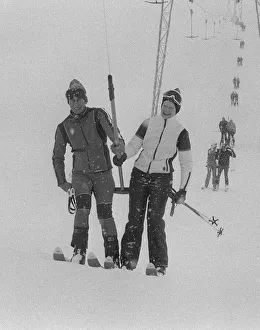 Prince Charles with Lady Sarah Spencer sharing a ski lift chair in Switzerland Prince Charles with Lady Sarah Spencer sharing a ski lift chair in Switzerland