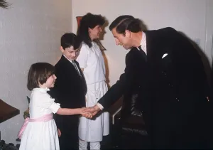 Prince Charles meeting Mechan kids from Govanhill Glasgow November 1985 Prince Charles meeting Mechan kids from Govanhill Glasgow November 1985