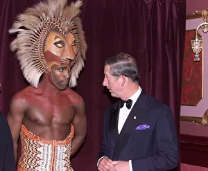 Prince Charles, October 1999 Meeting The Lion King actor Roger Wright at a Prince Charles, October 1999 Meeting The Lion King actor Roger Wright at a