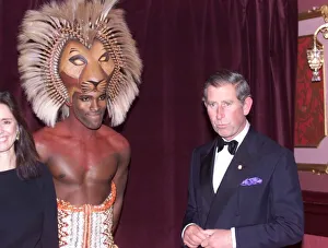 Prince Charles October 1999 meets The Lion King actor Roger Wright at a charity Prince Charles October 1999 meets The Lion King actor Roger Wright at a charity