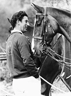 Prince Charles with his polo pony Pan's Folly May 1977 Prince Charles with his polo pony Pan's Folly May 1977