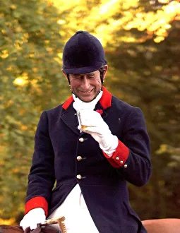 Prince Charles, Prince of Wales has a large whisky at a hunt meeting November Prince Charles, Prince of Wales has a large whisky at a hunt meeting November