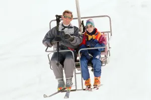 Prince Charles and Prince William pictured on a ski chair lift during a skiing holiday in Prince Charles and Prince William pictured on a ski chair lift during a skiing holiday in