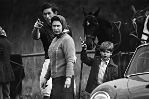 Prince Charles, Queen Elizabeth II and Prince Edward at Windsor Great Park, Berkshire Prince Charles, Queen Elizabeth II and Prince Edward at Windsor Great Park, Berkshire