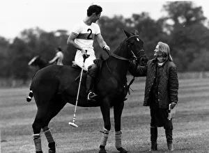 Prince Charles sits on horse in polo game July 1979 Prince Charles sits on horse in polo game July 1979