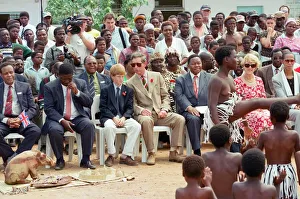 Prince Charles and his son Prince Harry watching dancers while on their visit to Prince Charles and his son Prince Harry watching dancers while on their visit to