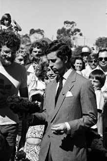 Prince Charles throwing a cow pat (dung) at the opening of Agro 79 Prince Charles throwing a cow pat (dung) at the opening of Agro 79