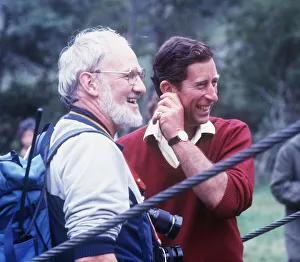Prince Charles after walking tightrope at Glen Coe and River Nevis Scotland August 1987 Prince Charles after walking tightrope at Glen Coe and River Nevis Scotland August 1987