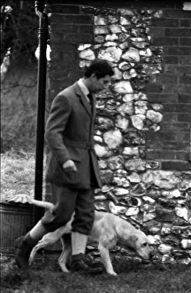Prince Charles walks a dog at the Sandringham Shooting January 1981 Prince Charles walks a dog at the Sandringham Shooting January 1981