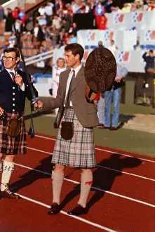 Prince Edward opens the Commonwealth Highland July 1986 games claymore shield kilt tartan Prince Edward opens the Commonwealth Highland July 1986 games claymore shield kilt tartan