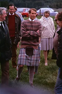 Prince Edward on a visit to Scotland April 1990 kilt tartan Prince Edward on a visit to Scotland April 1990 kilt tartan