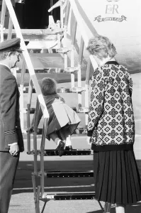 Prince Harry and his mother Princess Diana, arrive at Heathrow Airport, London Prince Harry and his mother Princess Diana, arrive at Heathrow Airport, London