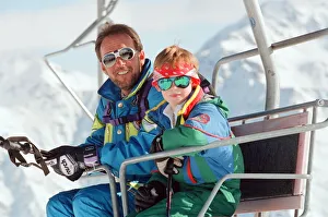 Prince Harry pictured on a ski chair lift during a ski holiday with Prince Charles Prince Harry pictured on a ski chair lift during a ski holiday with Prince Charles