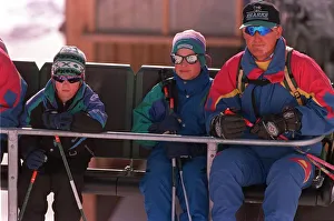 PRINCE HARRY & PRINCE WILLIAM SEATED ON SKI CHAIR DURING SKIING HOLIDAY IN LECH PRINCE HARRY & PRINCE WILLIAM SEATED ON SKI CHAIR DURING SKIING HOLIDAY IN LECH