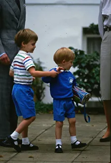 Prince Harry September 1987 wearing a blue sweatshirt shorts Prince Harry September 1987 wearing a blue sweatshirt shorts