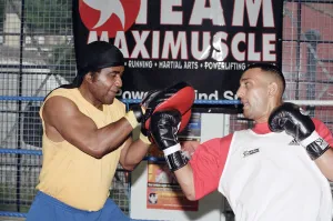 Prince Naseem Hamed with his new trainer Emanuel Steward From The Kronk Gym In Detroit Prince Naseem Hamed with his new trainer Emanuel Steward From The Kronk Gym In Detroit