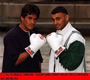 Images Dated 7th November 1996: Prince Naseem Hamed And Remigio Molina At Press Conference Before Fight
