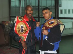 Prince Naseem Hamed And Tom Boom Boom Johnson Who Are To Fight For The Wbo Featherweight Prince Naseem Hamed And Tom Boom Boom Johnson Who Are To Fight For The Wbo Featherweight