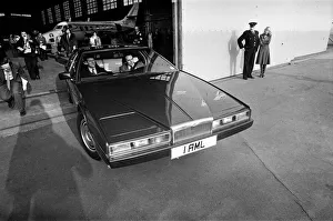Prince Philip drives a prototype Aston Martin Lagonda. 17th February 1978 Prince Philip drives a prototype Aston Martin Lagonda. 17th February 1978