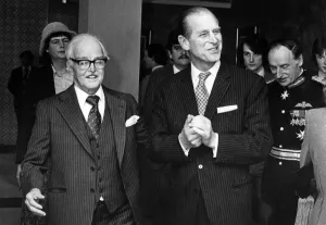 Prince Philip, Duke of Edinburgh with John Moores at the JM Centre, Liverpool Prince Philip, Duke of Edinburgh with John Moores at the JM Centre, Liverpool