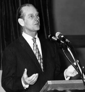 Prince Philip, Duke of Edinburgh during the official opening of the Sky Blue Connexion Prince Philip, Duke of Edinburgh during the official opening of the Sky Blue Connexion