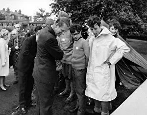 Prince Philip, Duke of Edinburgh talks to youngsters from Greenville High School Prince Philip, Duke of Edinburgh talks to youngsters from Greenville High School
