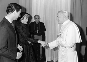Prince and Princess of Wales visit to Italy. Princess Diana shakes hands with his Prince and Princess of Wales visit to Italy. Princess Diana shakes hands with his