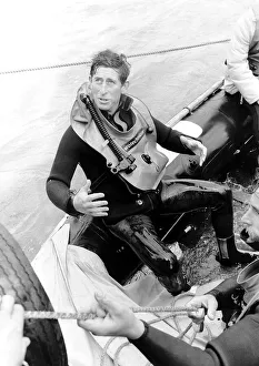 Prince of Wales diving in Solent in search of the Mary Rose which was a War Ship Prince of Wales diving in Solent in search of the Mary Rose which was a War Ship